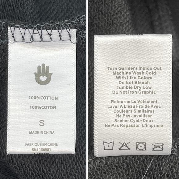 Spiritual Gangster Warrior Bridget Sweatshirt Sz S New $98 Black Cotton Fleece - Picture 6 of 11